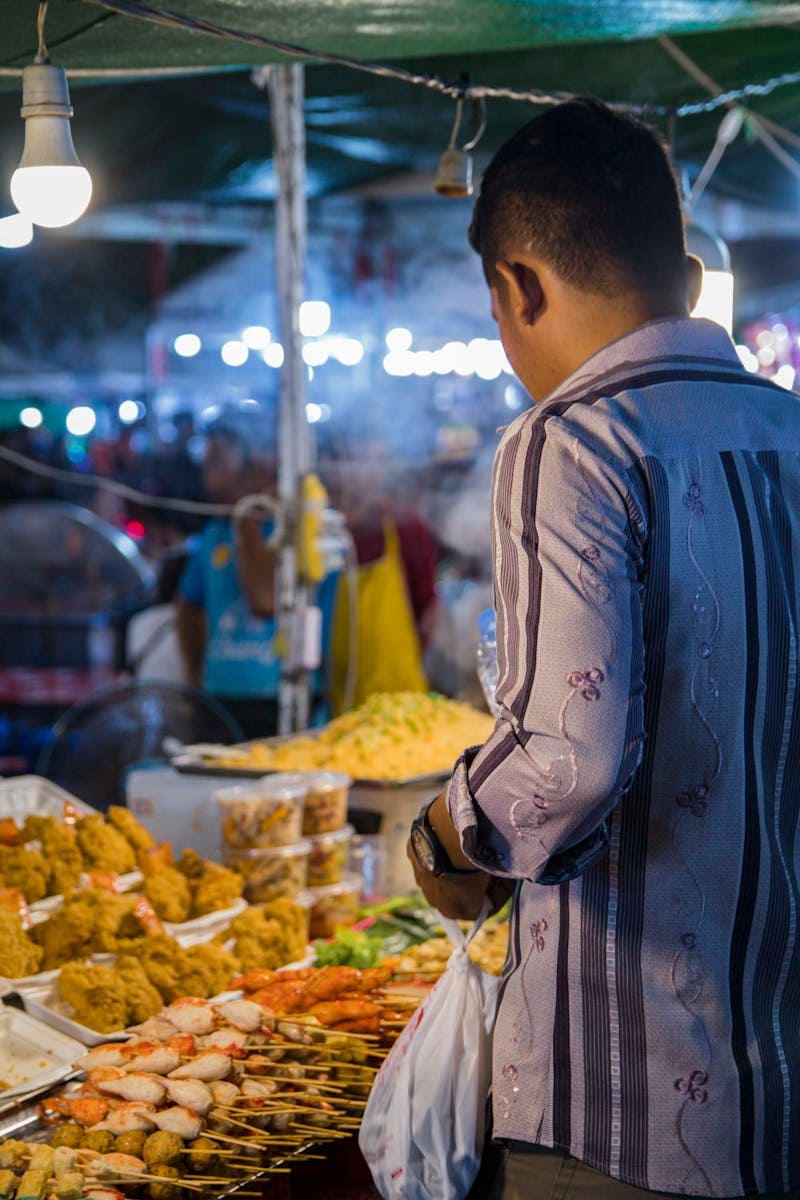 Khmer cooking ingredients at local market