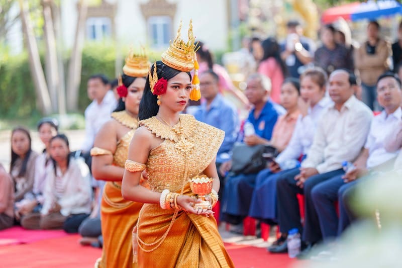 Khmer New Year crowd celebration